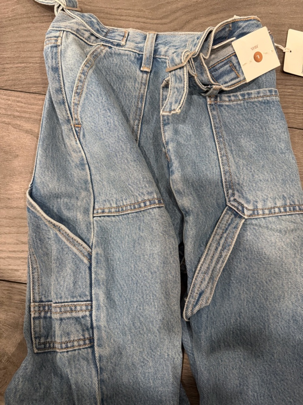 Women's Light Blue Denim Jean Shorts with Utility Pockets